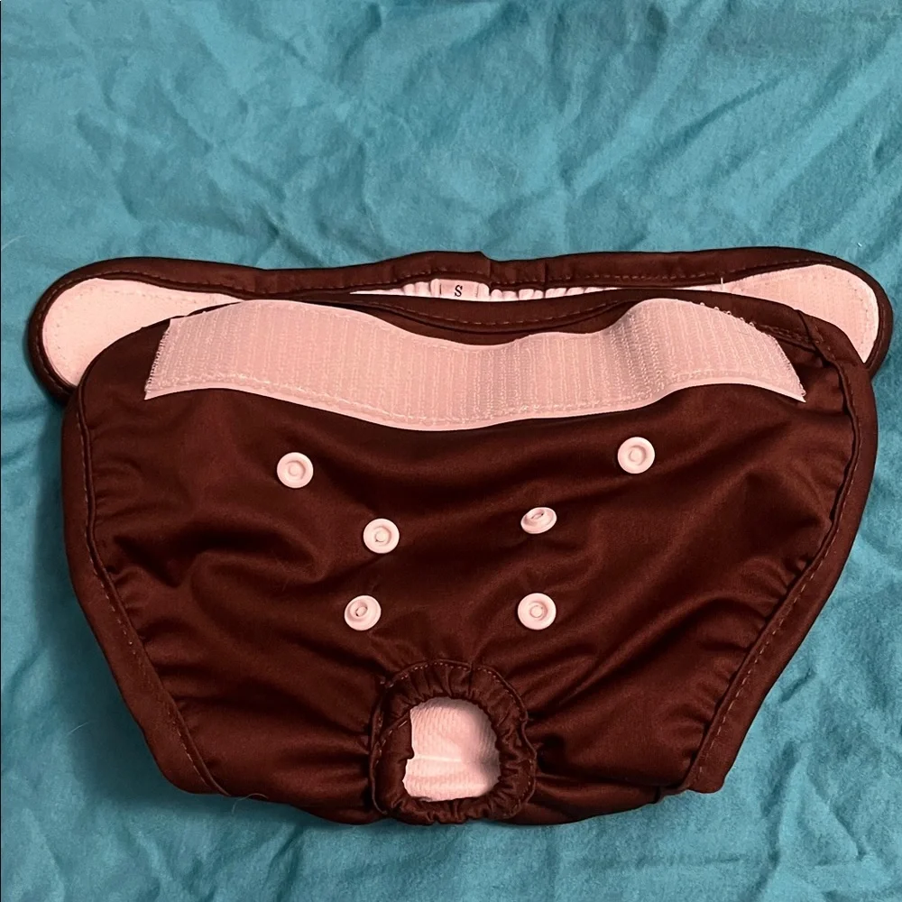 PET SOFT REUSABLE 🐶 BROWN PUPPY/DOG DIAPER SMALL